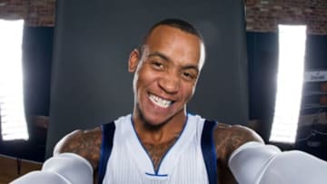 Sep 29, 2014; Dallas, TX, USA; Dallas Mavericks guard Monta Ellis (11) poses for a seflie portrait during media day at the American Airlines Center. Mandatory Credit: Jerome Miron-USA TODAY Sports