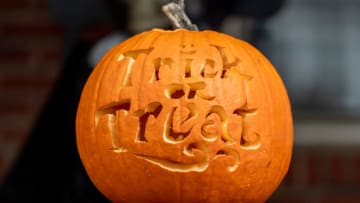 NEW YORK, NEW YORK - OCTOBER 28: A home in Ditmas Park, Flatbush in Brooklyn is decorated with a skeleton, Jack-o'-lanterns and pumpkins in celebration of Halloween on October 28, 2020 in New York City. Many Halloween events have been canceled or adjusted with additional safety measures due to the ongoing coronavirus (COVID-19) pandemic. (Photo by Roy Rochlin/Getty Images)