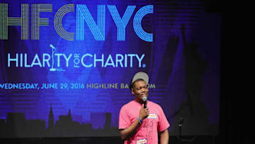 NEW YORK, NY - JUNE 29: Michael Che performs onstage during HFC NYC presented by Hilarity for Charity at Highline Ballroom on June 29, 2016 in New York City. (Photo by Neilson Barnard/Getty Images for Hilarity For Charity)