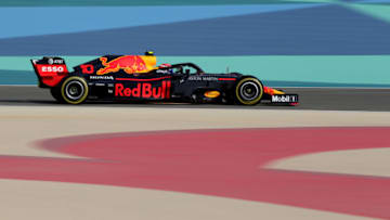 BAHRAIN, BAHRAIN - MARCH 30: Pierre Gasly of France driving the (10) Aston Martin Red Bull Racing RB15 on track during final practice for the F1 Grand Prix of Bahrain at Bahrain International Circuit on March 30, 2019 in Bahrain, Bahrain. (Photo by Charles Coates/Getty Images)