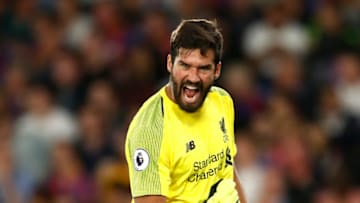 LONDON, ENGLAND - AUGUST 20: Alisson of Liverpool reacts during the Premier League match between Crystal Palace and Liverpool FC at Selhurst Park on August 20, 2018 in London, United Kingdom. (Photo by Julian Finney/Getty Images)