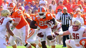 CLEMSON, SC - SEPTEMBER 23: Running back Tavien Feaster