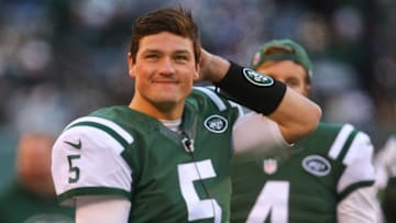 NEW YORK JETS EAST RUTHERFORD, NJ - JANUARY 01: Christian Hackenberg (Photo by Ed Mulholland/Getty Images)