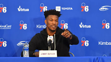 CAMDEN, NJ - NOVEMBER 13: Jimmy Butler of the Philadelphia 76ers. Copyright 2018 NBAE (Photo by Jesse D. Garrabrant/NBAE via Getty Images)