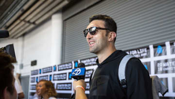 OAKLAND, CA - JUNE 23: Golden State Warriors center Zaza Pachulia arrives at Water For Life Charity Softball Game at Oakland-Alameda County Coliseum on June 23, 2018 in Oakland, California. (Photo by Miikka Skaffari/Getty Images)