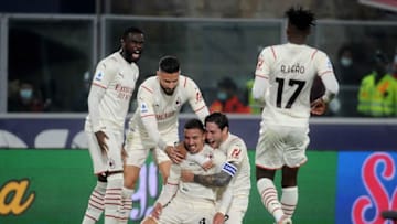 BOLOGNA, ITALY - OCTOBER 23: Ismael Bennacer of Ac Milan celebrates after scoring his team's third goal during the Serie A match between Bologna FC and AC Milan at Stadio Renato Dall'Ara on October 23, 2021 in Bologna, Italy. (Photo by Mario Carlini / Iguana Press/Getty Images)