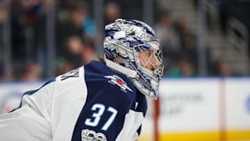 EDMONTON, AB - OCTOBER 09: Goaltender Connor Hellebuyck