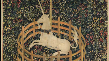 One of the scenes from the famous Unicorn Tapestries.