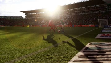 LEON, MEXICO - OCTOBER 05: Detail of shadows during the 13th round match between Leon and Veracruz as part of the Torneo Apertura 2019 Liga MX at Leon Stadium on October 5, 2019 in Leon, Mexico. (Photo by Cesar Gomez/Jam Media/Getty Images)
