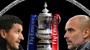 FILE PHOTO (EDITORS NOTE: COMPOSITE OF IMAGES - Image numbers 73035843,960100528,1076550544,1141519827) In this composite image a comparison has been made between Javi Gracia, Manager of Watford (L) and Josep Guardiola, Manager of Manchester City. Manchester City and Watford meet in the Emirates FA Cup Final at Wembley Stadium on May 18, 2019 in London,United Kingdom. ***LEFT IMAGE*** BOURNEMOUTH, ENGLAND - JANUARY 02: Javi Gracia, Manager of Watford looks on prior to the Premier League match between AFC Bournemouth and Watford FC at Vitality Stadium on January 2, 2019 in Bournemouth, United Kingdom. (Photo by Dan Mullan/Getty Images) ***RIGHT IMAGE*** LONDON, ENGLAND - APRIL 09: Josep Guardiola, Manager of Manchester City looks on prior to the UEFA Champions League Quarter Final first leg match between Tottenham Hotspur and Manchester City at Tottenham Hotspur Stadium on April 09, 2019 in London, England. (Photo by Dan Mullan/Getty Images)