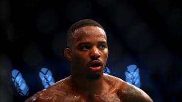ABU DHABI, UNITED ARAB EMIRATES - SEPTEMBER 07: Lerone Murphy of United Kingdom looks on during his Featherweight Boutd during the UFC 242 event at The Arena on September 07, 2019 in Abu Dhabi, United Arab Emirates. (Photo by Francois Nel/Getty Images)