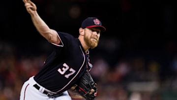 WASHINGTON, DC - SEPTEMBER 29: Starting pitcher Stephen Strasburg #37 of the Washington Nationals throws a pitch in the first inning against the Pittsburgh Pirates at Nationals Park on September 29, 2017 in Washington, DC. (Photo by Patrick McDermott/Getty Images)
