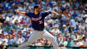 CHICAGO, IL - JULY 01: Lance Lynn #31 of the Minnesota Twins pitches against the Chicago Cubs during the first inning at Wrigley Field on July 1, 2018 in Chicago, Illinois. (Photo by Jon Durr/Getty Images)