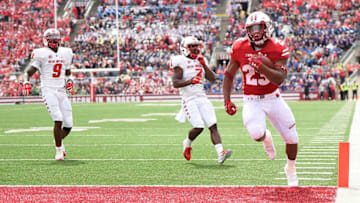 MADISON, WI - SEPTEMBER 08: Jonathan Taylor #23 of the Wisconsin Badgers rushes for a touchdown during the first half against the New Mexico Lobos at Camp Randall Stadium on September 8, 2018 in Madison, Wisconsin. (Photo by Stacy Revere/Getty Images)