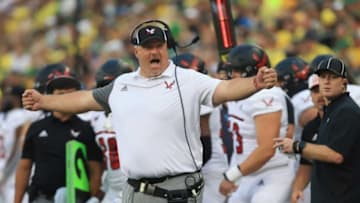 Eastern Washington head coach Aaron Best calls for a timeout during the second half against Oregon at Autzen Stadium Saturday Sept 10, 2022.Eug 091022 Uo Football 05