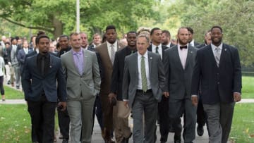 EAST LANSING, MI - SEPTEMBER 24: Head coach Mark Dantonio of the Michigan State Spartans and members of the team walk to Spartan Stadium before the start of the game against the Wisconsin Badgers on September 24, 2016 in East Lansing, Michigan. (Photo by Bobby Ellis/Getty Images)