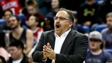 Jan 21, 2016; New Orleans, LA, USA; Detroit Pistons head coach Stan Van Gundy against the New Orleans Pelicans during the second quarter of a game at the Smoothie King Center. Mandatory Credit: Derick E. Hingle-USA TODAY Sports