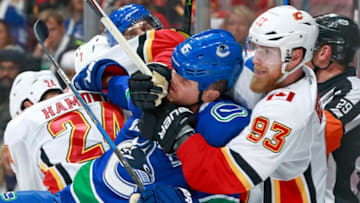 VANCOUVER, BC - OCTOBER 14 2017. (Photo by Jeff Vinnick/NHLI via Getty Images)