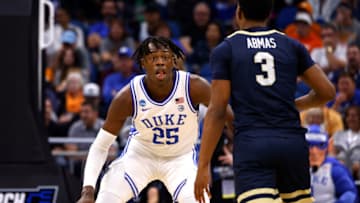 Duke basketball freshman forward Mark Mitchell (Photo by Lance King/Getty Images)