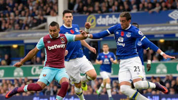 The Frenchman can strike a ball - does Dimitri Payet make our Stoke City/West Ham combined XI? (Photo by Arfa Griffiths/West Ham United via Getty Images)