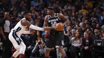 Sacramento Kings v Denver NuggetsDENVER, CO - MARCH 11: Zach Randolph #50 of the Sacramento Kings handles the ball against Paul Millsap #4 of the Denver Nuggets on March 11, 2018 at the Pepsi Center in Denver, Colorado. NOTE TO USER: User expressly acknowledges and agrees that, by downloading and/or using this Photograph, user is consenting to the terms and conditions of the Getty Images License Agreement. Mandatory Copyright Notice: Copyright 2018 NBAE (Photo by Garrett Ellwood/NBAE via Getty Images)Getty ID: 930600668