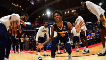 HARTFORD, CT - MARCH 21: Ja Morant #12 of the Murray State Racers is introduced before a game against the Marquette Golden Eagles in the first round of the 2019 NCAA Men's Basketball Tournament held at XL Center on March 21, 2019 in Hartford, Connecticut. (Photo by Ben Solomon/NCAA Photos via Getty Images)