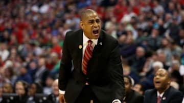 DENVER, CO - MARCH 17: Head coach Rodney Terry of the Fresno State Bulldogs looks on in the second half against the Utah Utes during the first round of the 2016 NCAA Men's Basketball Tournament at Pepsi Center on March 17, 2016 in Denver, Colorado. (Photo by Sean M. Haffey/Getty Images)