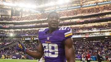 Nov 20, 2016; Minneapolis, MN, USA; Minnesota Vikings cornerback Xavier Rhodes (29) looks on following the game against the Arizona Cardinals at U.S. Bank Stadium. The Vikings defeated the Cardinals 30-24. Mandatory Credit: Brace Hemmelgarn-USA TODAY Sports