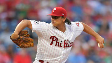 PHILADELPHIA, PA - AUGUST 02: Starting pitcher Jason Vargas #44 of the Philadelphia Phillies delivers a pitch in the second inning against the Chicago White Sox at Citizens Bank Park on August 2, 2019 in Philadelphia, Pennsylvania. (Photo by Drew Hallowell/Getty Images)