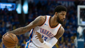 OKLAHOMA CITY, OK - APRIL 15: Paul George