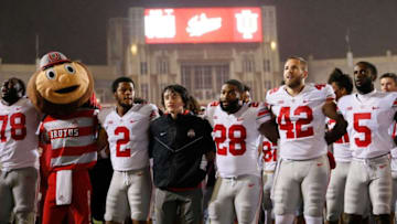 Ohio State Buckeyes sing "Carmen Ohio" following the NCAA football game against the Indiana Hoosiers at Memorial Stadium in Bloomington, Ind. on Saturday, Oct. 23, 2021. Ohio State won 54-7.Ohio State Buckeyes At Indiana Hoosiers