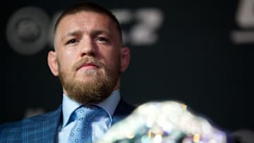 LAS VEGAS, NV - MARCH 3: UFC featherweight champion Conor McGregor speaks to the media during the UFC 196 Press Conference at David Copperfield Theater in the MGM Grand Hotel/Casino on March 3, 2016 in Las Vegas, Nevada. (Photo by Brandon Magnus/Zuffa LLC/Zuffa LLC via Getty Images)