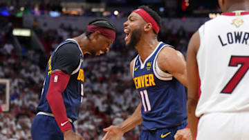 Denver Nuggets forward Bruce Brown (11) and guard Kentavious Caldwell-Pope (5) Credit: Kyle Terada-USA TODAY Sports