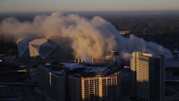 ATLANTA, GA - NOVEMBER 20: A view of the Georgia Dome implosion on November 20, 2017 in Atlanta, Georgia. (Photo by Kevin C. Cox/Getty Images)