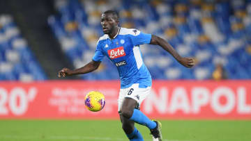 NAPLES, ITALY - DECEMBER 01: Kalidou Koulibaly of SSC Napoli during the Serie A match between SSC Napoli and Bologna FC at Stadio San Paolo on December 01, 2019 in Naples, Italy. (Photo by Francesco Pecoraro/Getty Images)
