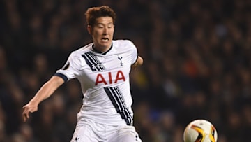LONDON, ENGLAND - MARCH 17: Heung-Min Son of Tottenham Hotspur in action during the UEFA Europa League Round of 16 Second Leg match between Tottenham Hotspur and Borussia Dortmund at White Hart Lane on March 17, 2016 in London, England. (Photo by Tom Dulat/Getty Images). (Photo by Tom Dulat/Getty Images)