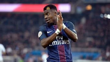PARIS, FRANCE - FEBRUARY 19: Serge Aurier of Paris Saint-Germain reacts during the Ligue 1 match between Paris Saint-Germain and Toulouse FC at Parc des Princes on February 19, 2017 in Paris, France. (Photo by Aurelien Meunier/Getty Images)