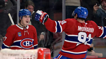 Oct 17, 2022; Montreal, Quebec, CAN; Montreal Canadiens Sean Monahan. Mandatory Credit: Eric Bolte-USA TODAY Sports
