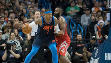 OKLAHOMA CITY, OK - DECEMBER 25: Carmelo Anthony #7 of the Oklahoma City Thunder (Photo by J Pat Carter/Getty Images)
