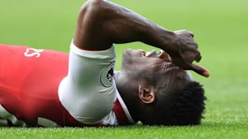 LONDON, ENGLAND - SEPTEMBER 17: Arsenal's Danny Welbeck injured during the Premier League match between Chelsea and Arsenal at Stamford Bridge on September 17, 2017 in London, England. (Photo by Stuart MacFarlane/Arsenal FC via Getty Images)
