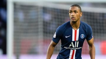 Abdou Diallo of Paris Saint-Germain during the Ligue 1 match between Paris Saint-Germain and Nimes Olympique at Parc des Princes on August 11, 2019 in Paris, France(Photo by VI Images via Getty Images)