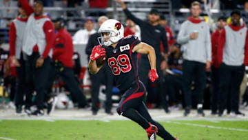 GLENDALE, ARIZONA - OCTOBER 31: Wide receiver Andy Isabella #89 of the Arizona Cardinals runs for a touchdown after a catch against the San Francisco 49ers during the second half of the NFL football game at State Farm Stadium on October 31, 2019 in Glendale, Arizona. (Photo by Ralph Freso/Getty Images)