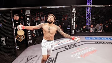 Andre Ewell celebrates his win at LFA 36. Photo by Amy Kaplan/Fansided