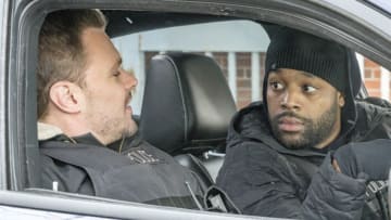 CHICAGO P.D. -- "Breaking Point" Episode 517 -- Pictured: (l-r) Patrick John Flueger as Adam Ruzek, LaRoyce Hawkins as Kevin Atwater -- (Photo by: Matt Dinerstein/NBC)