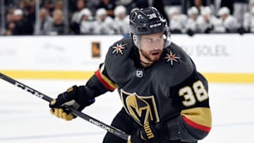 LAS VEGAS, NV - SEPTEMBER 26: Tomas Hyka #38 of the Vegas Golden Knights looks on during a preseason game against the Los Angeles Kings at T-Mobile Arena on September 26, 2017 in Las Vegas, Nevada. Los Angeles won 3-2 in overtime. (Photo by David Becker/NHLI via Getty Images)