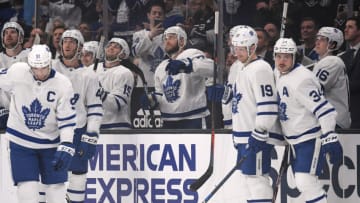 LOS ANGELES, CALIFORNIA - MARCH 05: Kyle Clifford #73 of the Toronto Maple Leafs waves as he is acknowledged by fans in his return as a Leaf during the first period against the Los Angeles Kings at Staples Center on March 05, 2020 in Los Angeles, California. (Photo by Harry How/Getty Images)