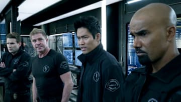 "Animus" - The SWAT team searches for a link between the seemingly unconnected victims of a lone gunman targeting women. Also, Luca assists with a homicide investigation in his neighborhood, Lieutenant Lynch pushes Chris to do a news interview and Hondo reaches a juncture in his relationship with Nichelle, on S.W.A.T., Wednesday, March 4 (10:00-11:00 PM, ET/PT) on the CBS Television Network. Pictured (L-R): Alex Russell as Jim Street, Kenneth "Kenny" Johnson as Dominique Juca, David Lim as Victor Tan, and Shemar Moore as Daniel "Hondo" Harrelson. Photo: Best Possible Screengrab/CBS 2019 CBS Broadcasting, Inc. All Rights Reserved