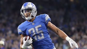 DETROIT, MI - SEPTEMBER 10: Miles Killebrew #35 of the Detroit Lions runs the ball in for a touchdown in the second half against the Arizona Cardinals at Ford Field on September 10, 2017 in Detroit, Michigan. (Photo by Gregory Shamus/Getty Images)