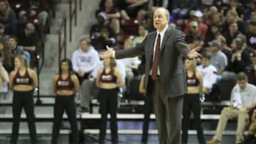 Feb 16, 2016; Starkville, MS, USA; Mississippi State Bulldogs head coach Ben Howland during the first half against the Vanderbilt Commodores at Humphrey Coliseum. Mandatory Credit: Spruce Derden-USA TODAY Sports