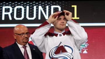DALLAS, TX - JUNE 22: Martin Kaut poses after being selected sixteenth overall by the Colorado Avalancheduring the first round of the 2018 NHL Draft at American Airlines Center on June 22, 2018 in Dallas, Texas. (Photo by Bruce Bennett/Getty Images)